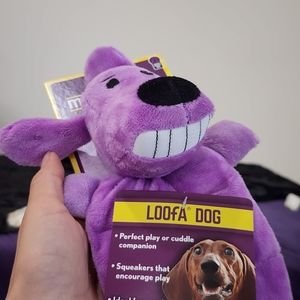 Multipet Loofa Dog Purple Squeek Toy